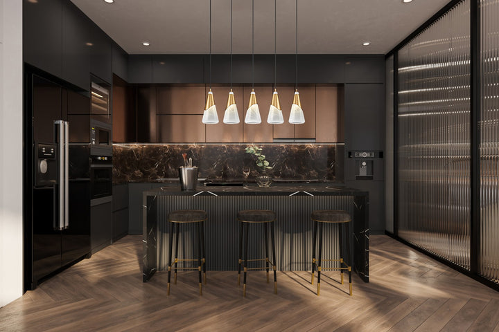 Z-Lite Canada - 828P7-5L-MGLD - Five Light Linear Chandelier - Aimie - Modern Gold