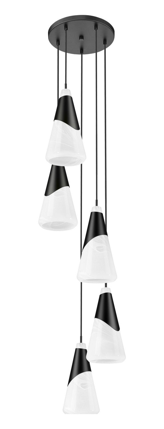 Z-Lite Canada - 828P7-5R-MB - Five Light Chandelier - Aimie - Matte Black