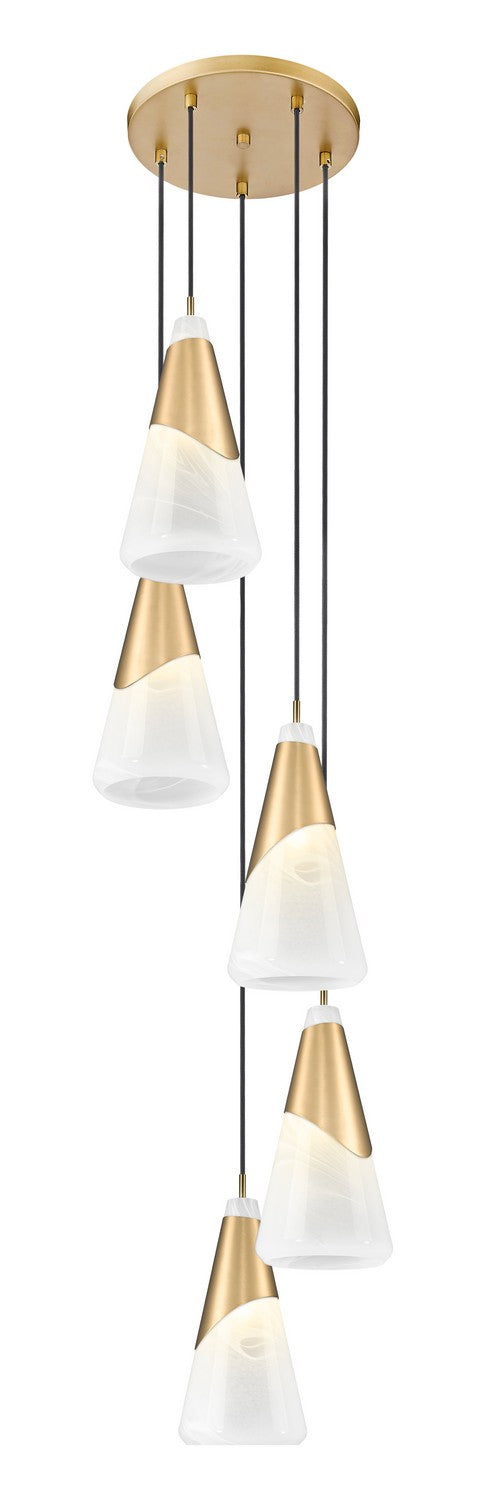 Z-Lite Canada - 828P7-5R-MGLD - Five Light Chandelier - Aimie - Modern Gold