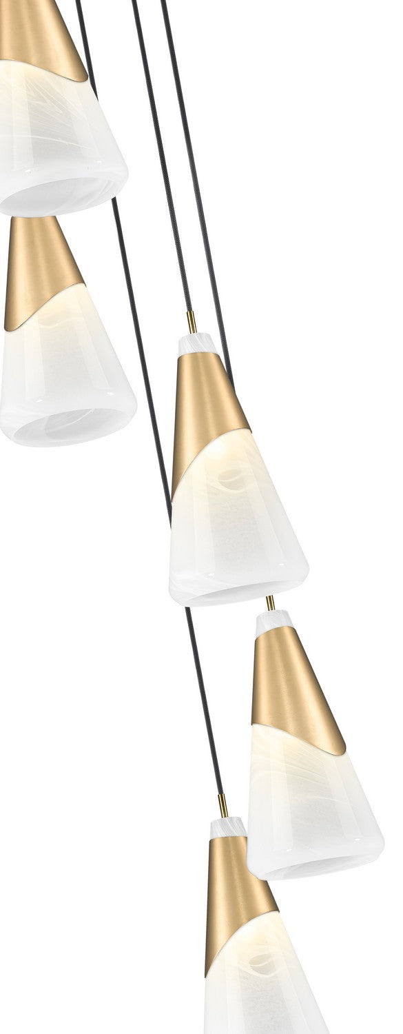 Z-Lite Canada - 828P7-5R-MGLD - Five Light Chandelier - Aimie - Modern Gold