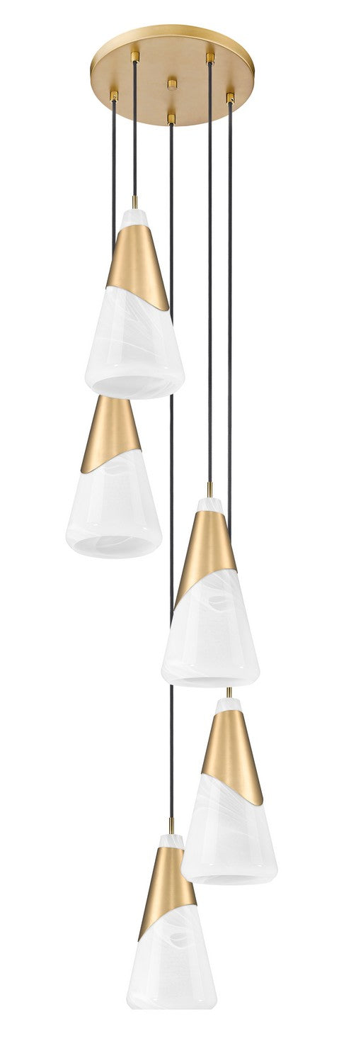 Z-Lite Canada - 828P7-5R-MGLD - Five Light Chandelier - Aimie - Modern Gold