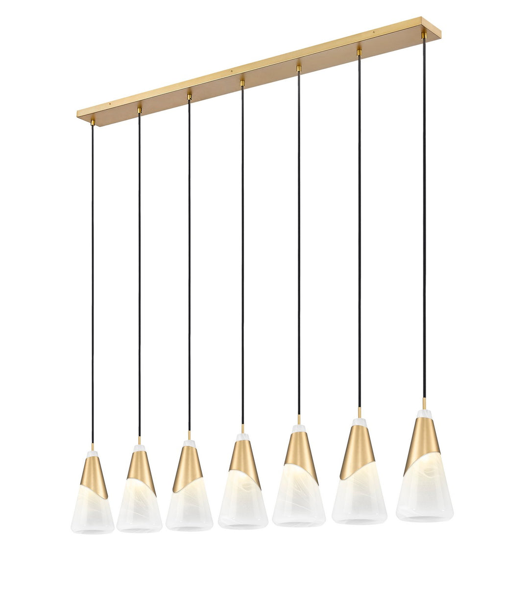 Z-Lite Canada - 828P7-7L-MGLD - Seven Light Linear Chandelier - Aimie - Modern Gold