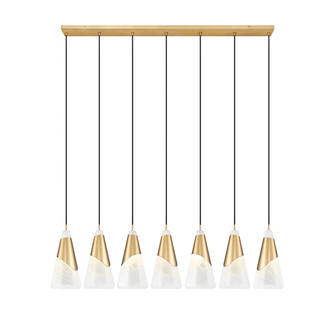 Z-Lite Canada - 828P7-7L-MGLD - Seven Light Linear Chandelier - Aimie - Modern Gold