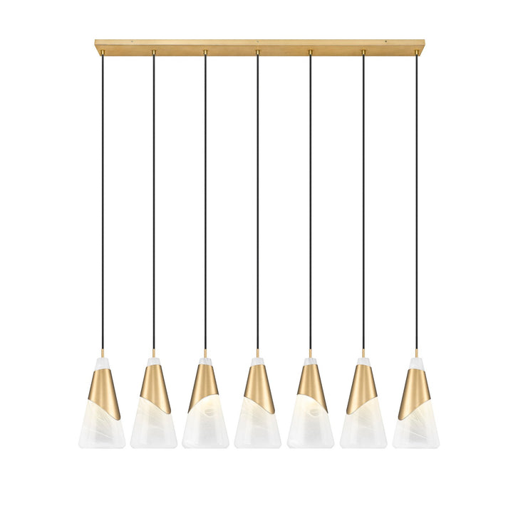 Z-Lite Canada - 828P7-7L-MGLD - Seven Light Linear Chandelier - Aimie - Modern Gold
