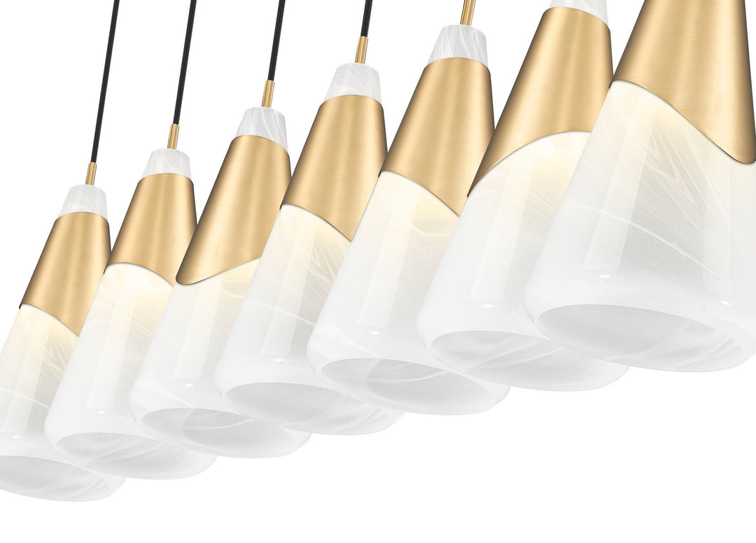 Z-Lite Canada - 828P7-7L-MGLD - Seven Light Linear Chandelier - Aimie - Modern Gold