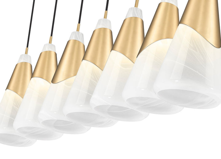 Z-Lite Canada - 828P7-7L-MGLD - Seven Light Linear Chandelier - Aimie - Modern Gold