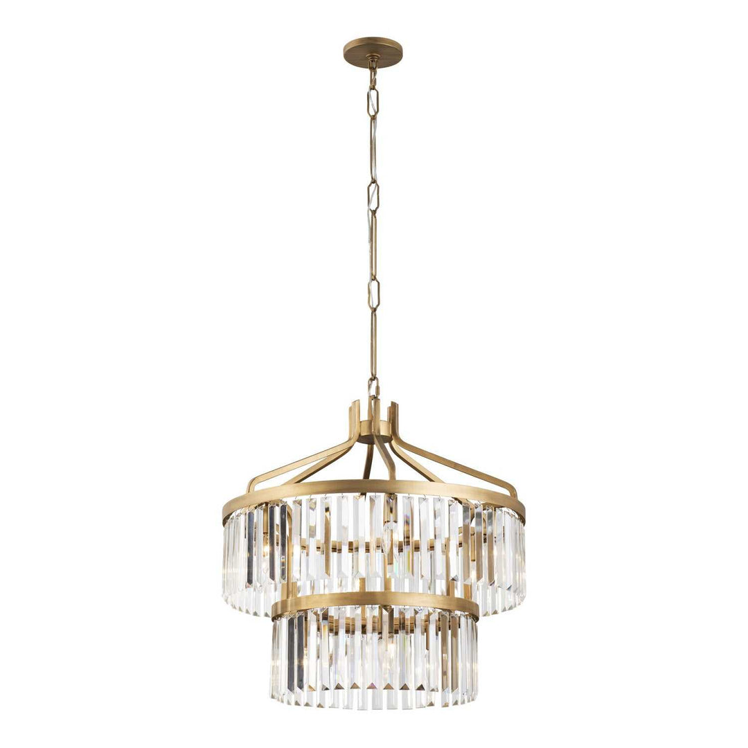 Social Club Nine Light Pendant in Havana Gold Varaluz
