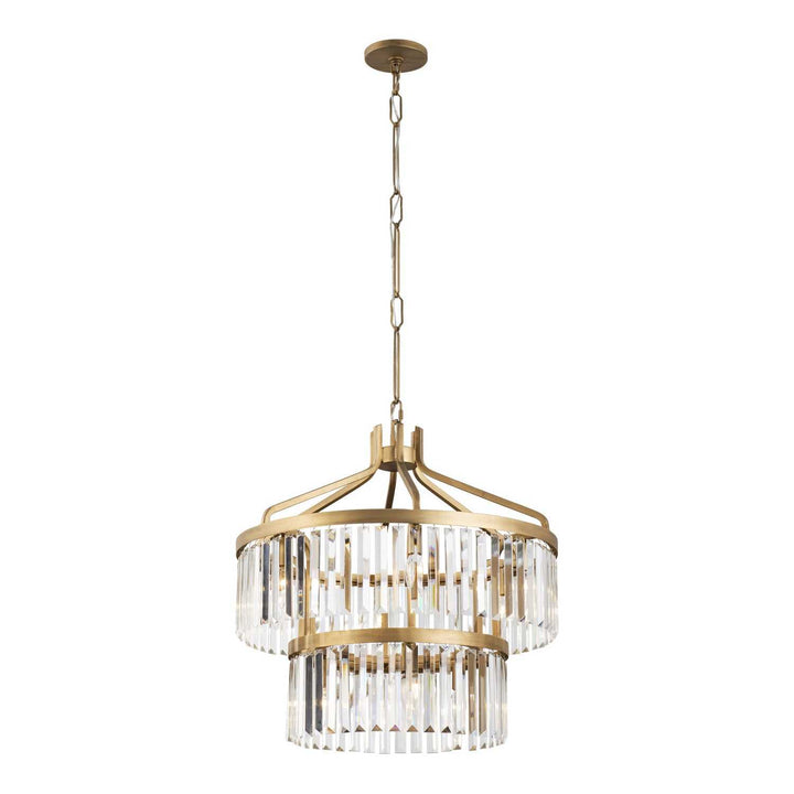 Social Club Nine Light Pendant in Havana Gold Varaluz
