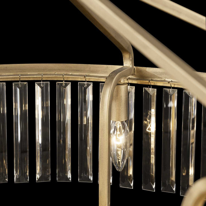 Social Club Nine Light Pendant in Havana Gold Varaluz