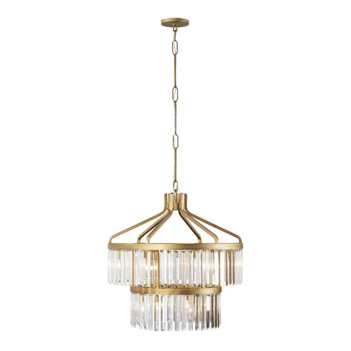 Social Club Nine Light Pendant in Havana Gold Varaluz