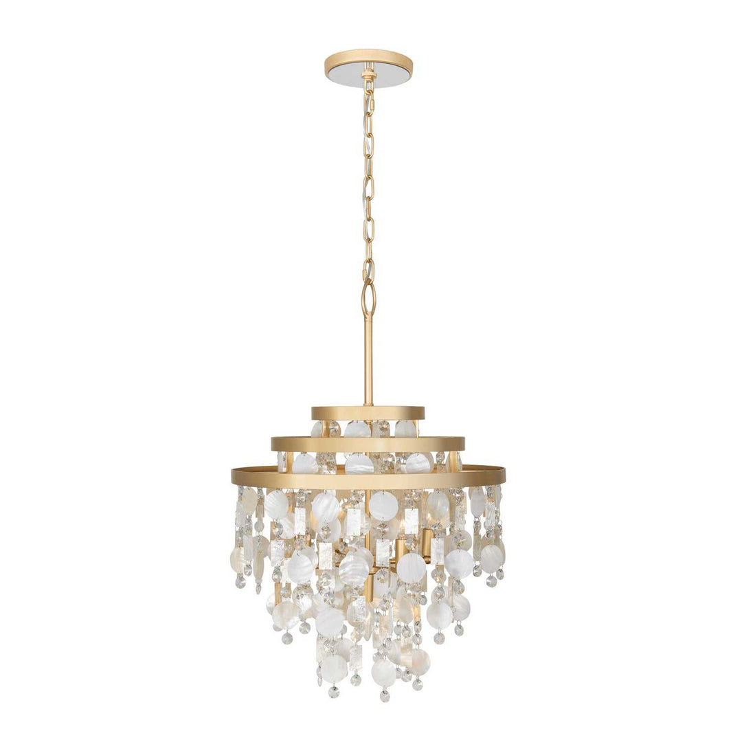 Kalani Five Light Chandelier in French Gold Varaluz