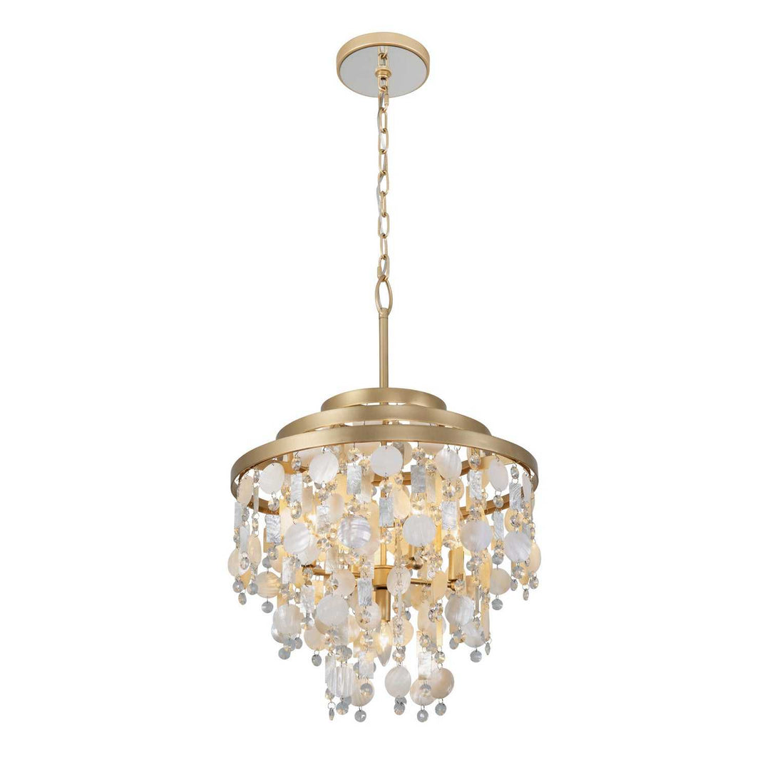 Kalani Five Light Chandelier in French Gold Varaluz