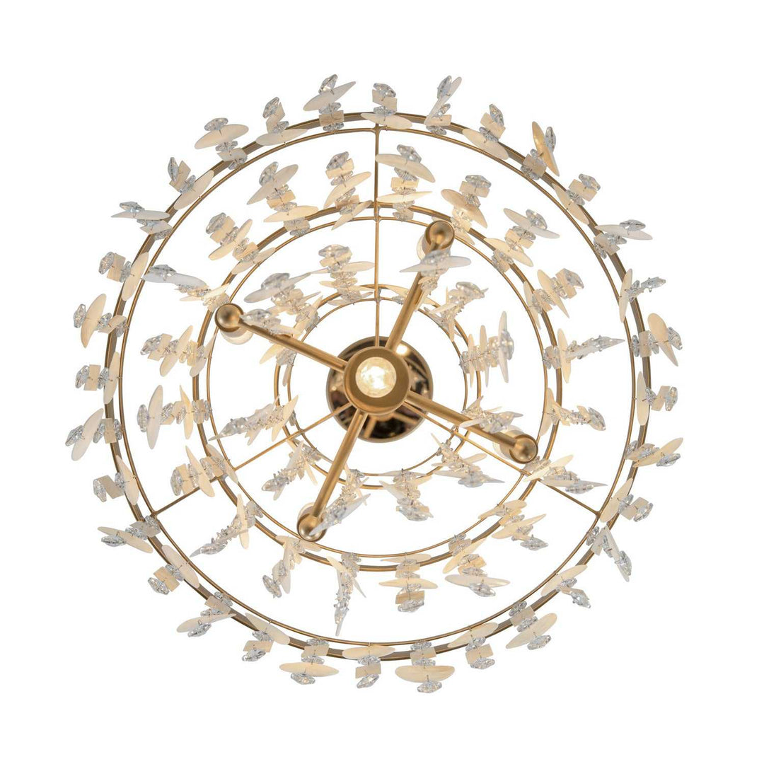 Kalani Five Light Chandelier in French Gold Varaluz