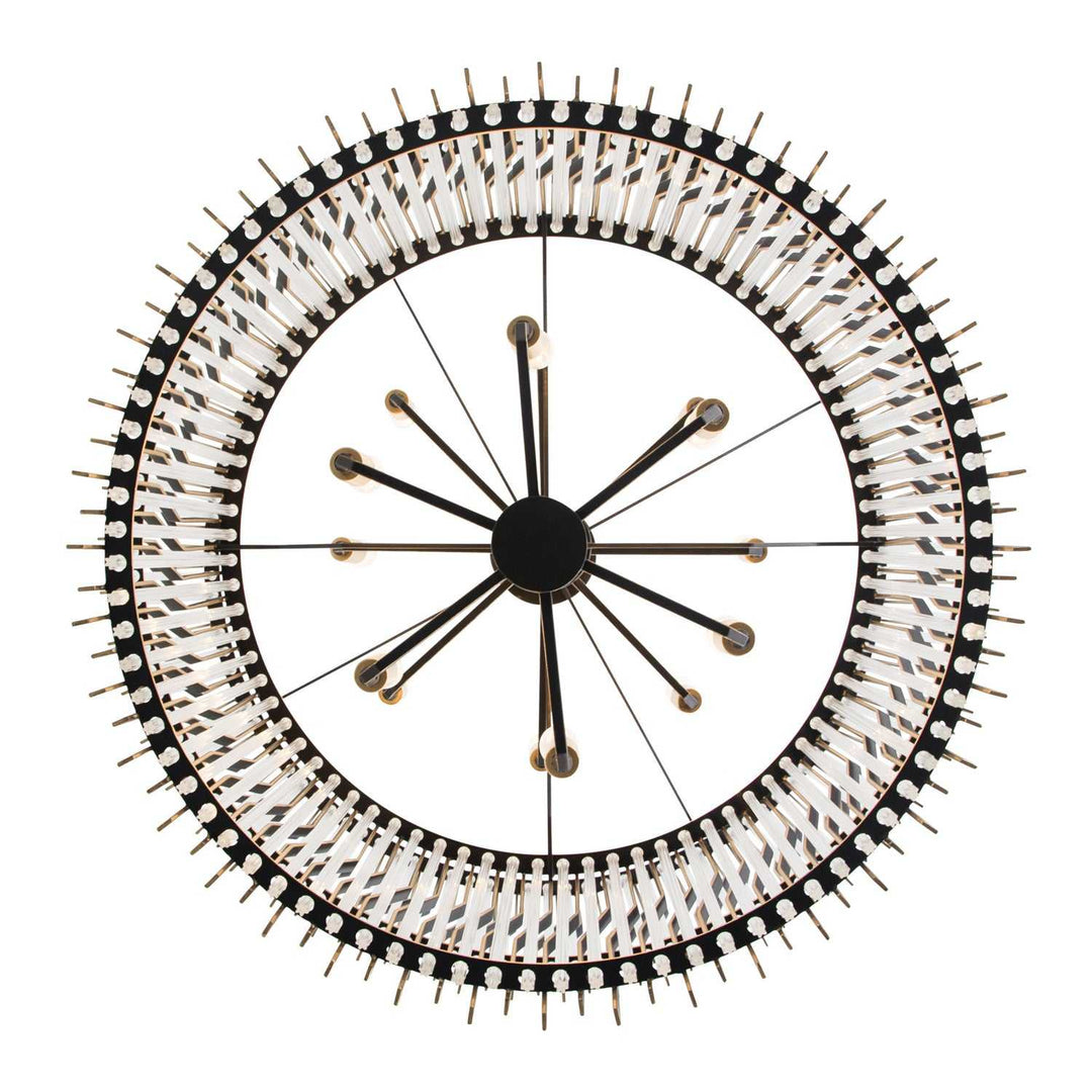 Park Row 14 Light Chandelier in Matte Black/French Gold Varaluz
