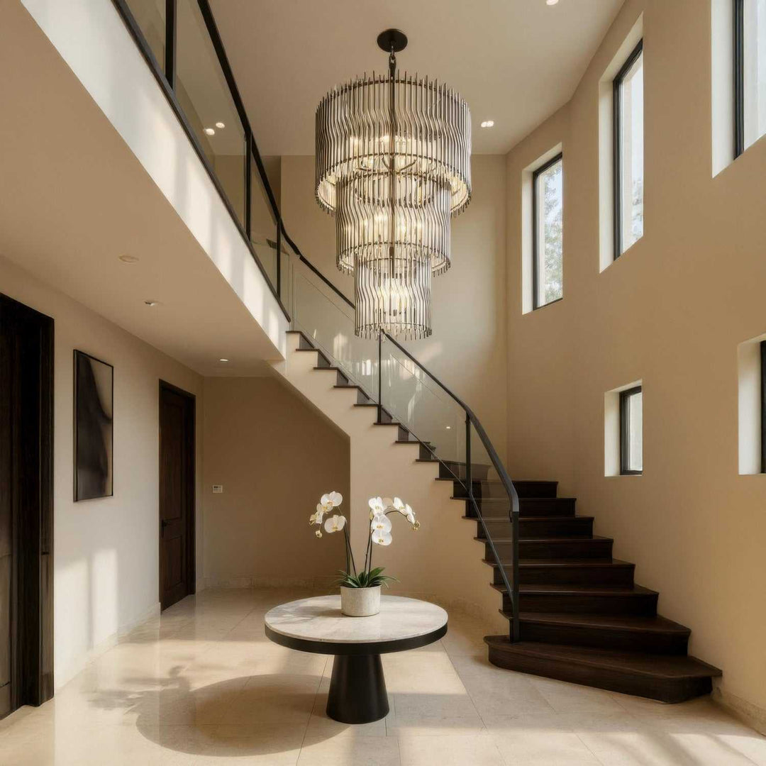 Park Row 18 Light Chandelier in Matte Black/French Gold Varaluz