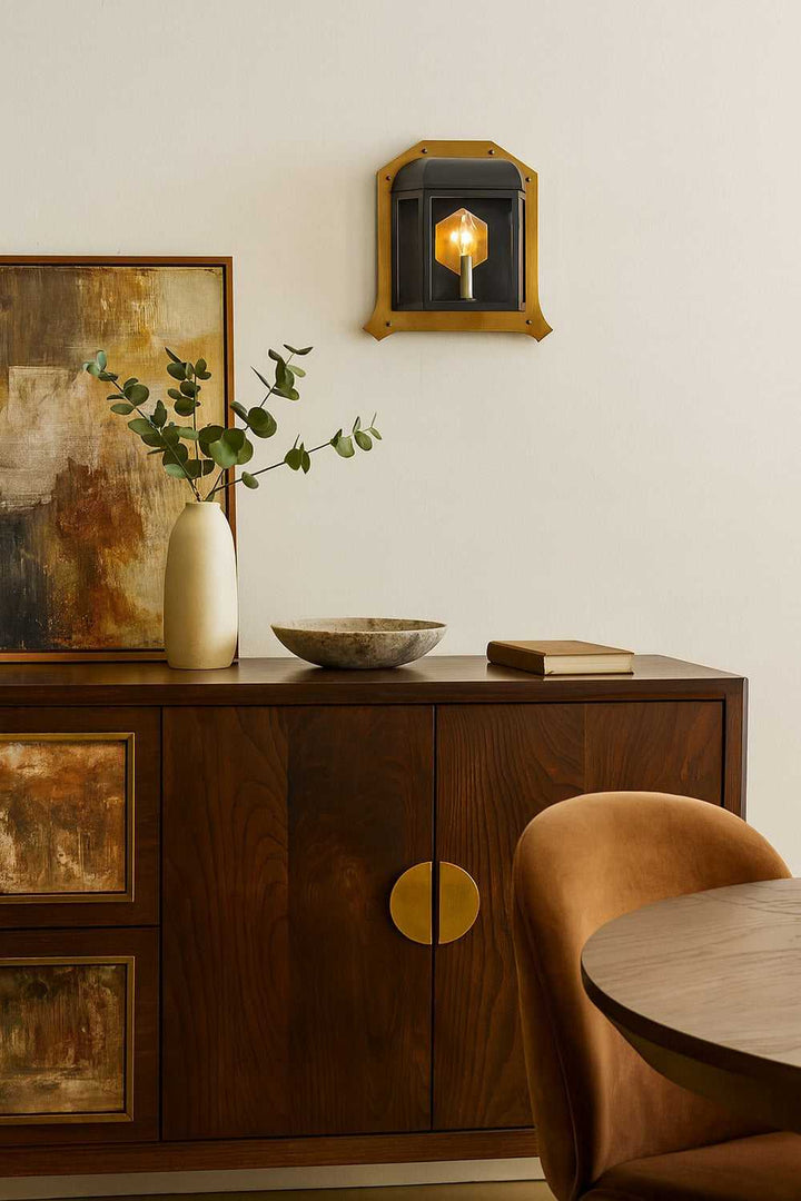 Gaslighter One Light Wall Sconce in Blackened Zinc/Heritage Bronze Varaluz