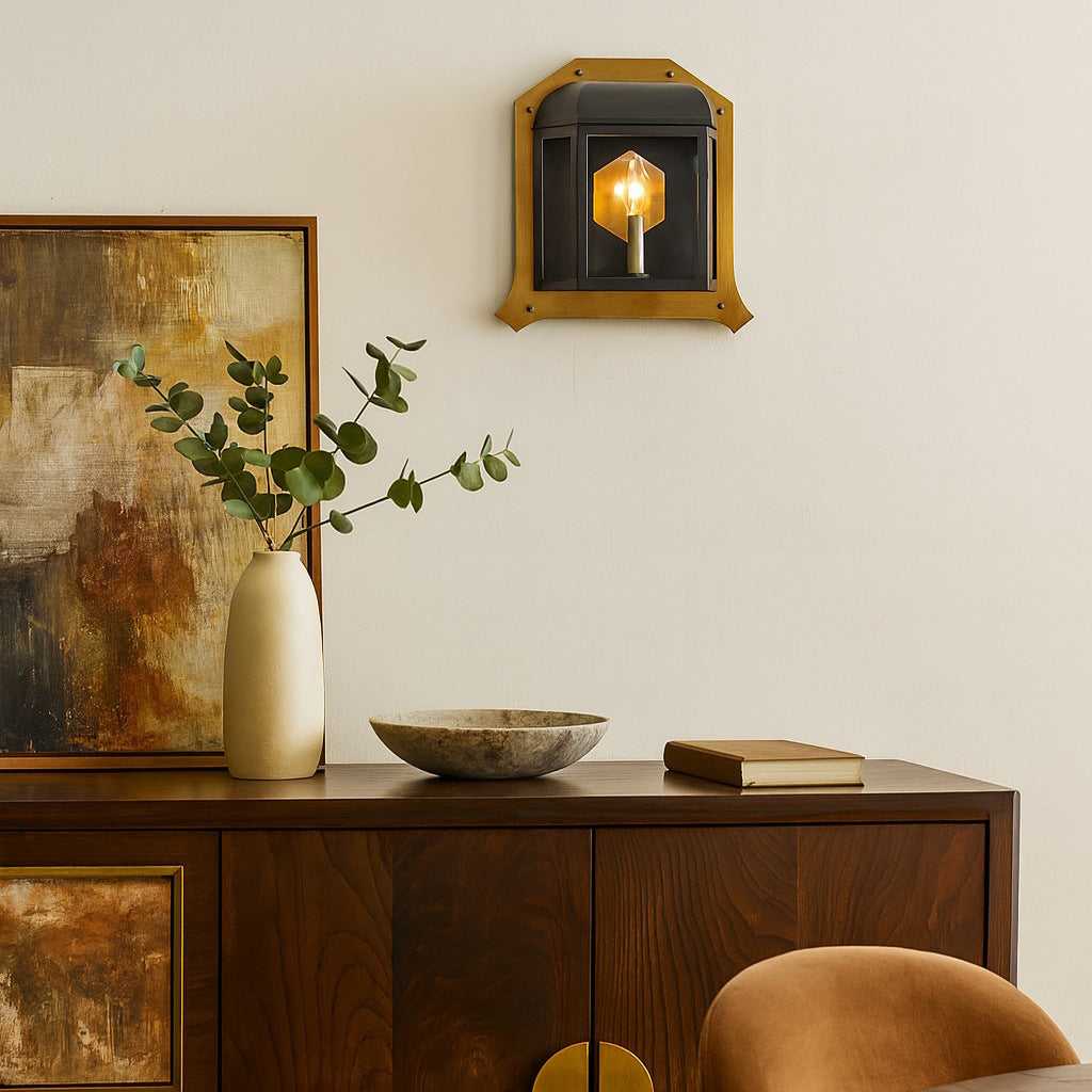 Gaslighter One Light Wall Sconce in Blackened Zinc/Heritage Bronze Varaluz