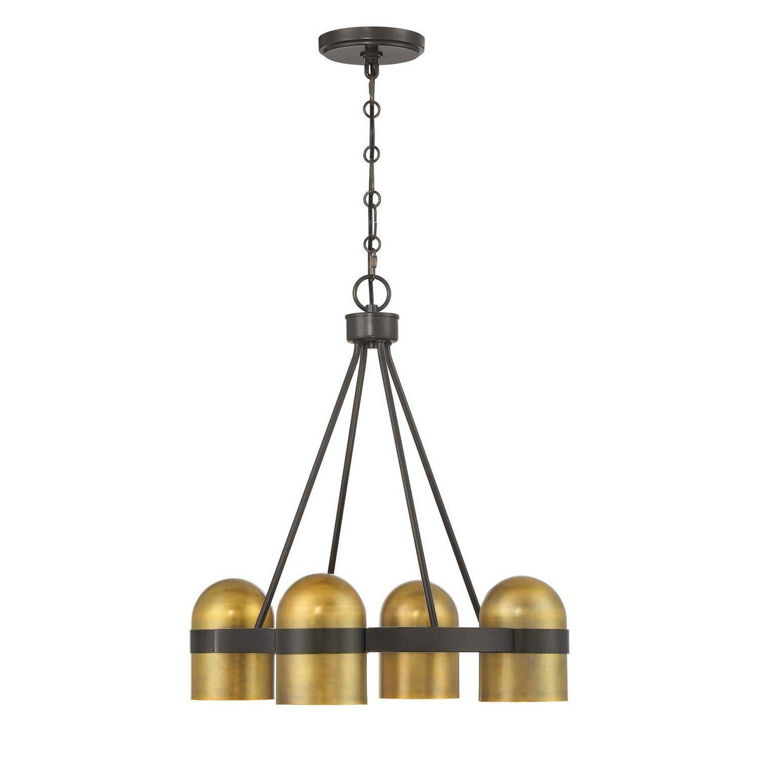 Andover Four Light Chandelier in Mediterranean Bronze and Riviera Brass Savoy House