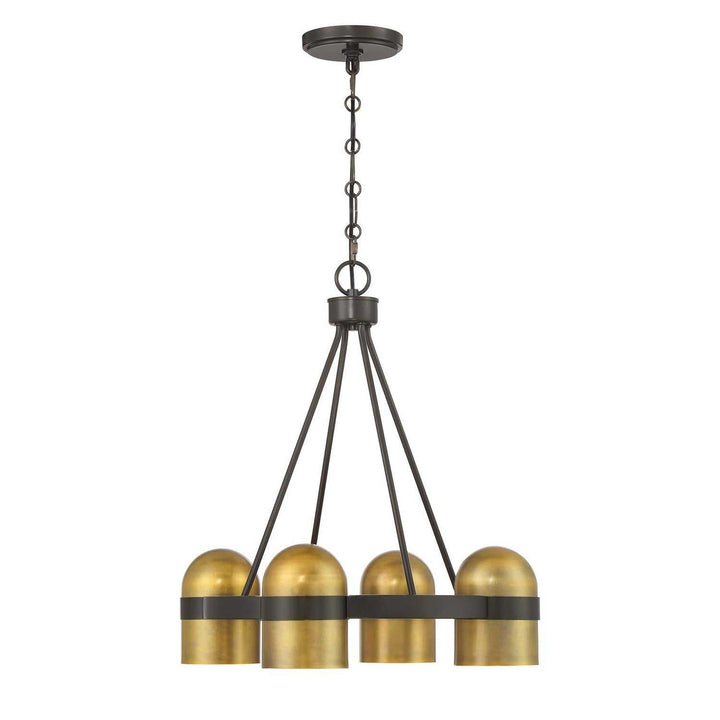 Andover Four Light Chandelier in Mediterranean Bronze and Riviera Brass Savoy House