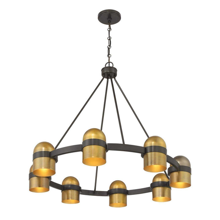 Andover Eight Light Chandelier in Mediterranean Bronze and Riviera Brass Savoy House