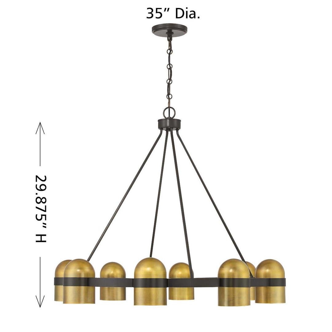 Andover Eight Light Chandelier in Mediterranean Bronze and Riviera Brass Savoy House