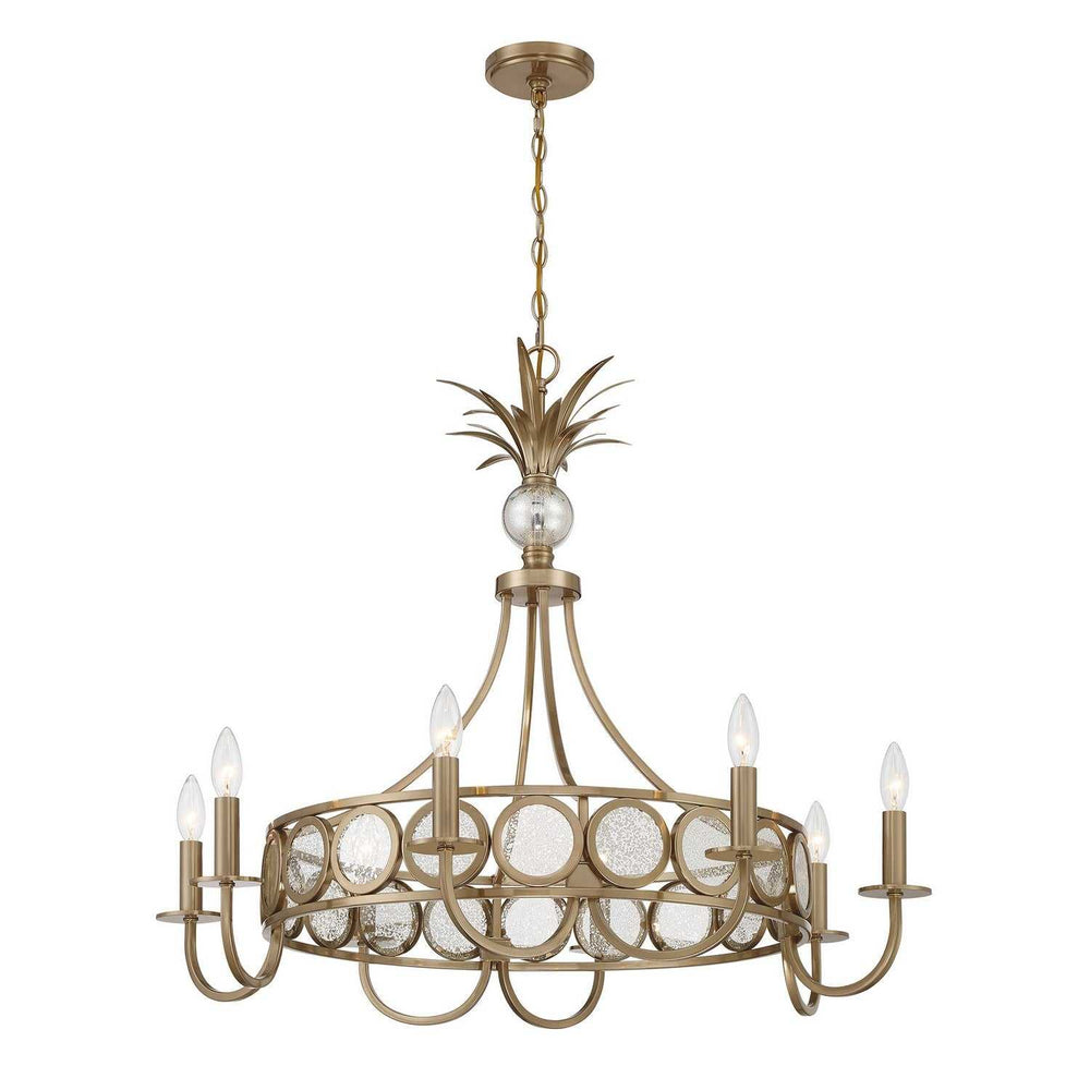 Hearst Eight Light Chandelier in Noble Brass Savoy House
