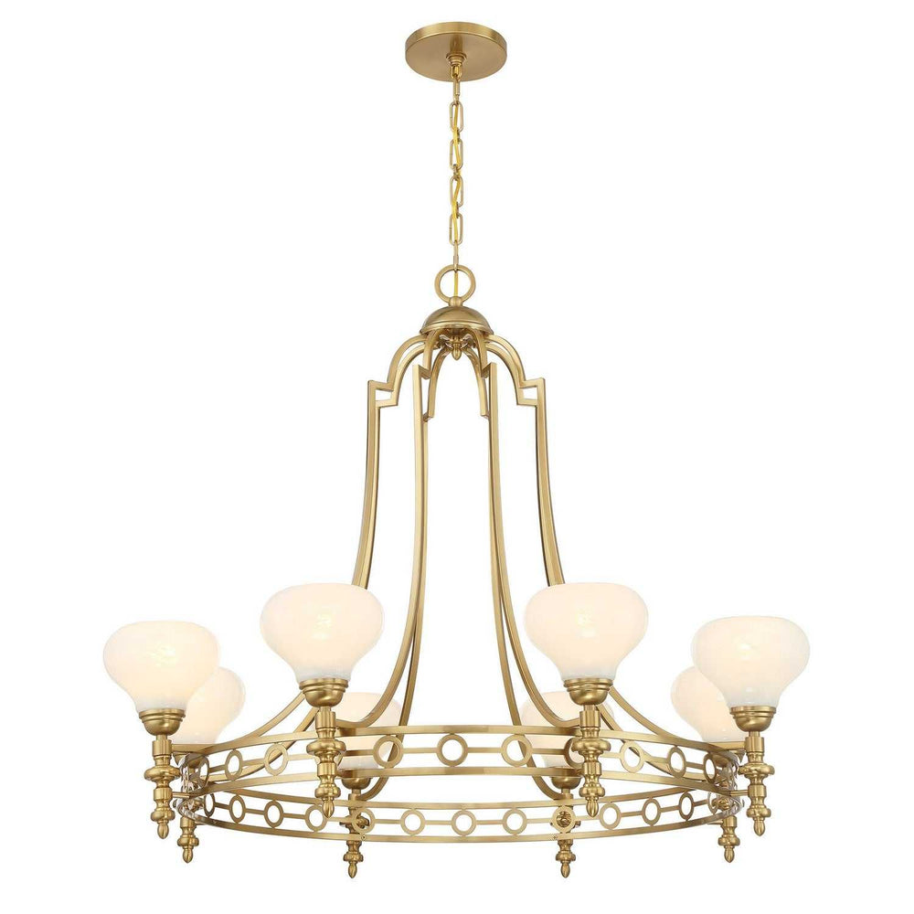 Allston Eight Light Chandelier in Warm Brass Savoy House