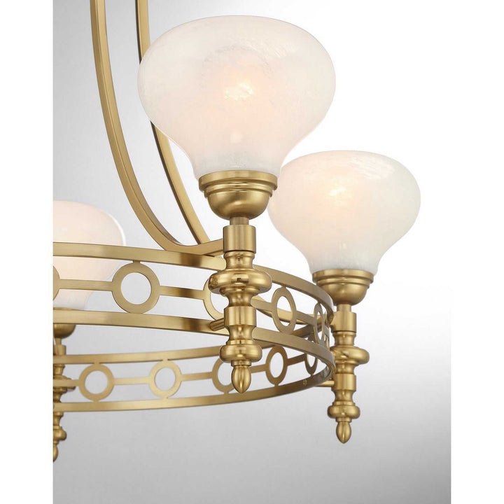 Allston Five Light Chandelier in Warm Brass Savoy House