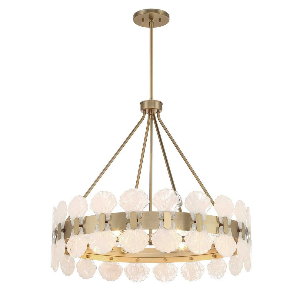Bancroft Six Light Chandelier in Noble Brass Savoy House