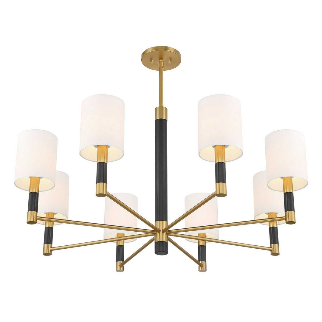 Conrad Eight Light Chandelier in Warm Brass Savoy House