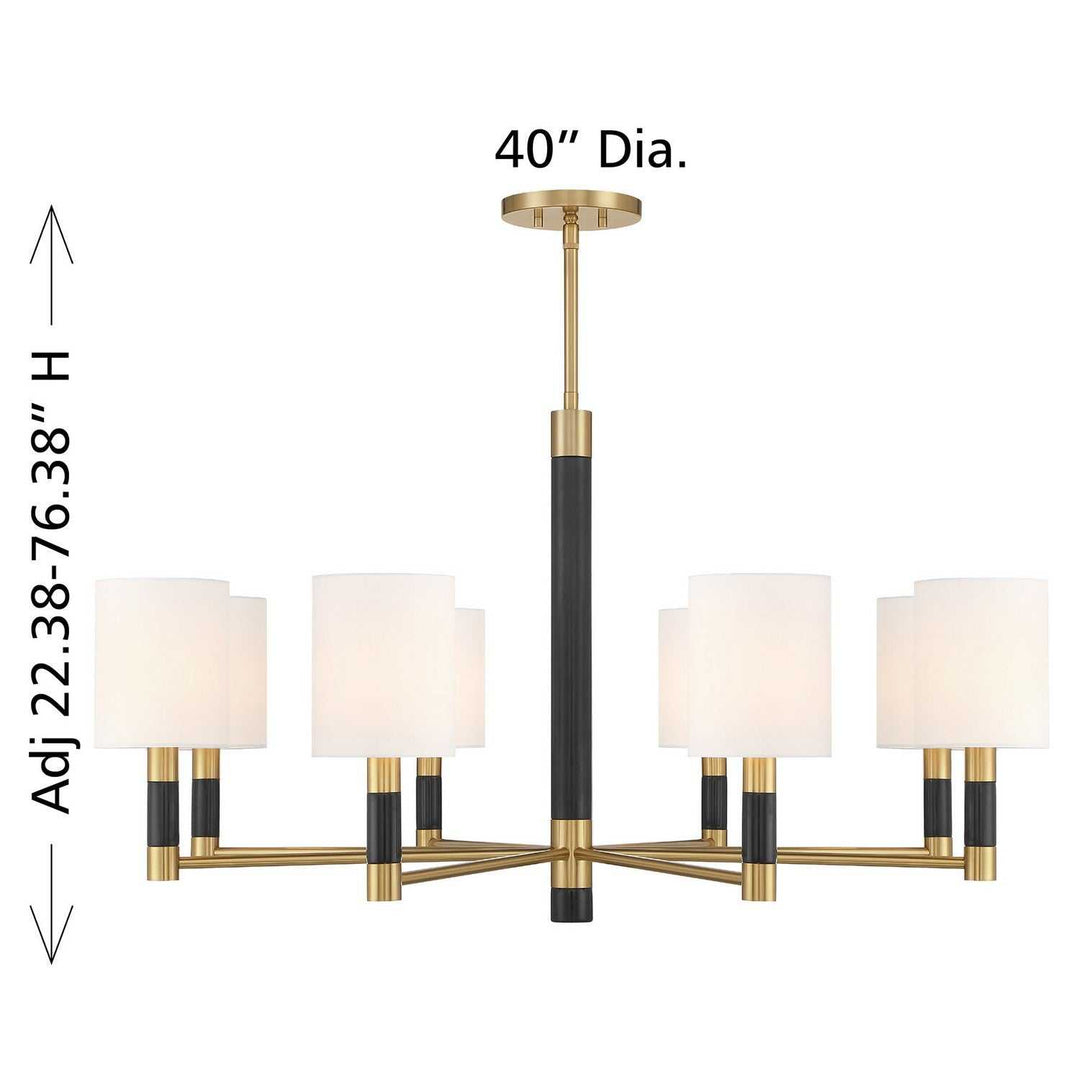 Conrad Eight Light Chandelier in Warm Brass Savoy House