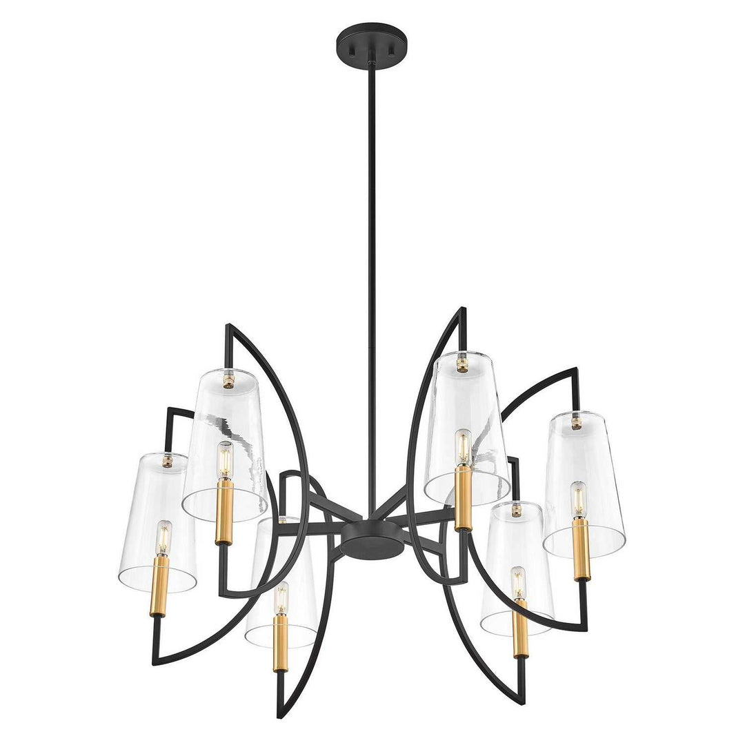 Savoy House - 1-7168-6-143 - Six Light Chandelier - Hanley - Matte Black/Warm Brass