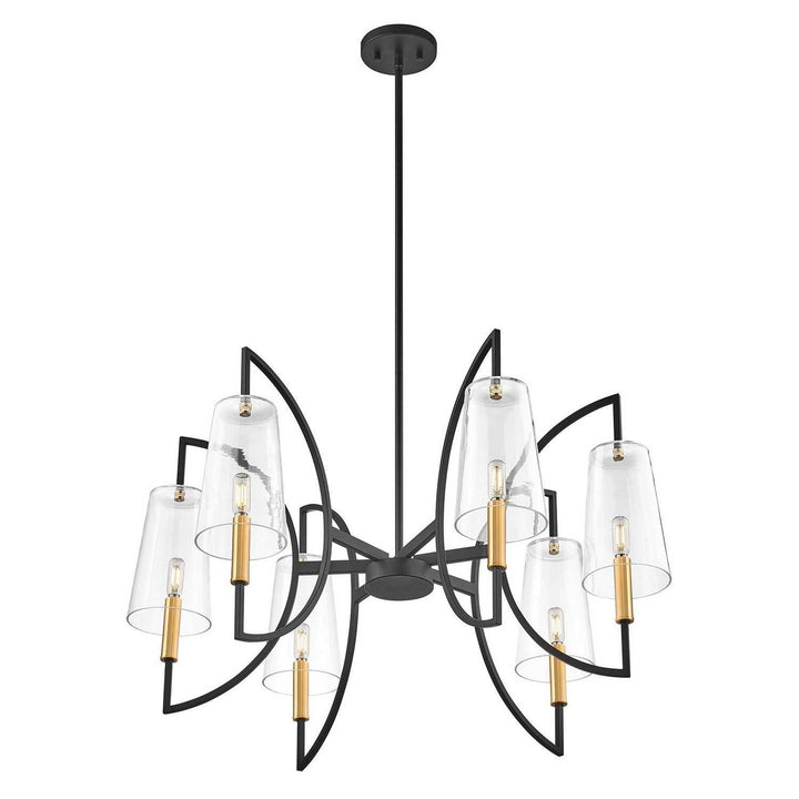 Savoy House - 1-7168-6-143 - Six Light Chandelier - Hanley - Matte Black/Warm Brass