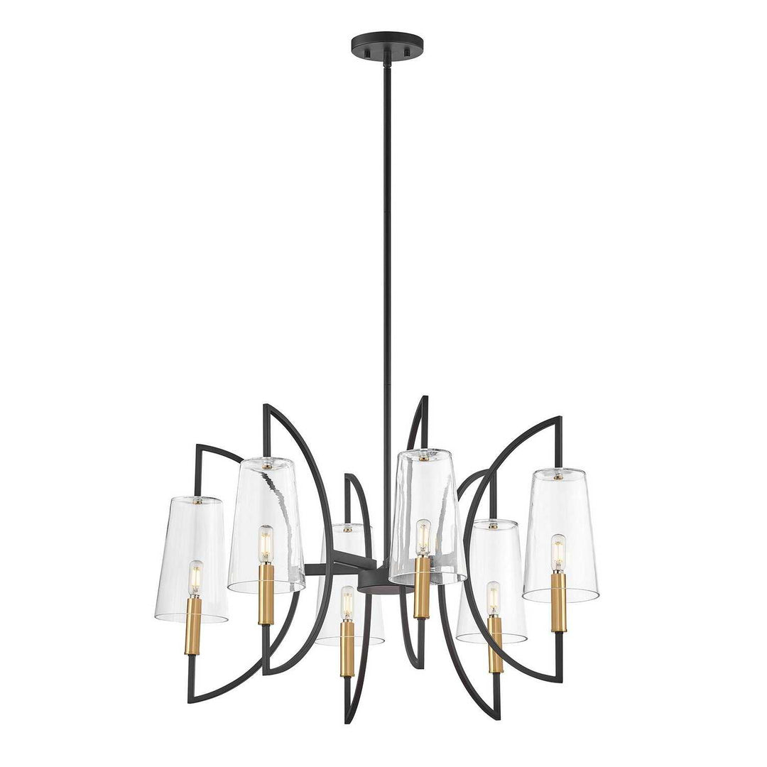 Savoy House - 1-7168-6-143 - Six Light Chandelier - Hanley - Matte Black/Warm Brass