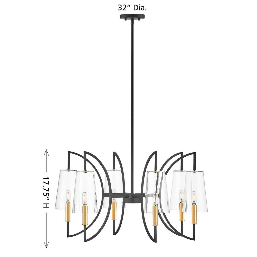 Savoy House - 1-7168-6-143 - Six Light Chandelier - Hanley - Matte Black/Warm Brass