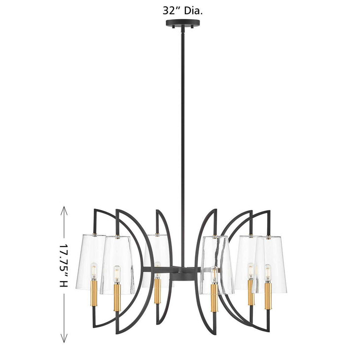 Savoy House - 1-7168-6-143 - Six Light Chandelier - Hanley - Matte Black/Warm Brass