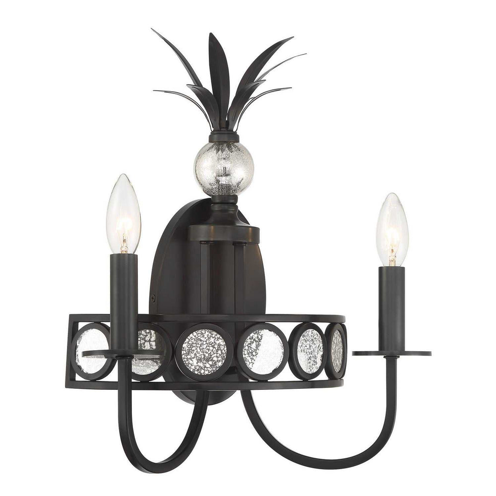 Hearst Two Light Wall Sconce in Black Tourmaline Savoy House