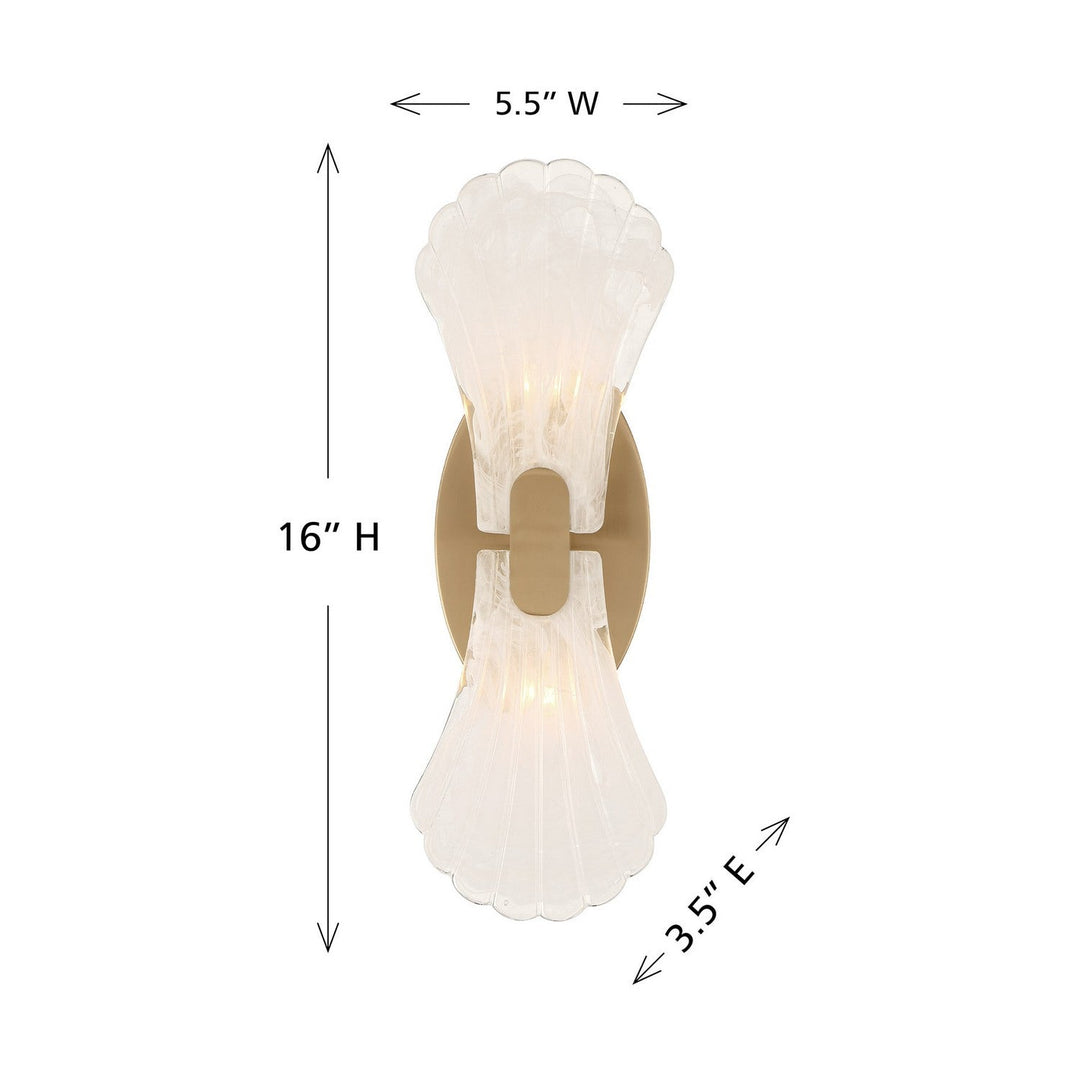 Bancroft Two Light Wall Sconce in Noble Brass Savoy House
