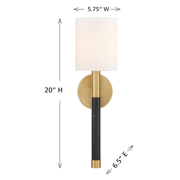 Conrad One Light Wall Sconce in Warm Brass Savoy House