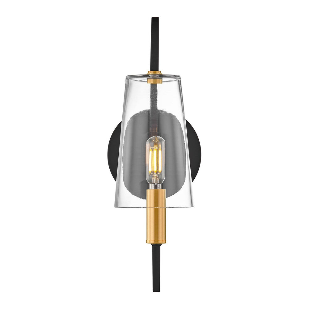 Hanley One Light Wall Sconce in Matte Black and Warm Brass Savoy House