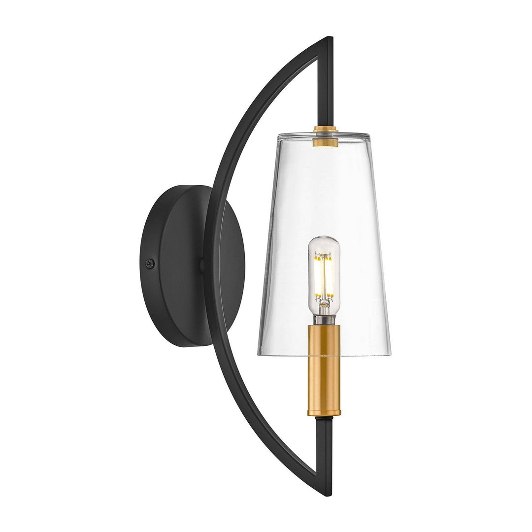 Savoy House - 9-7167-1-143 - One Light Wall Sconce - Hanley - Matte Black/Warm Brass