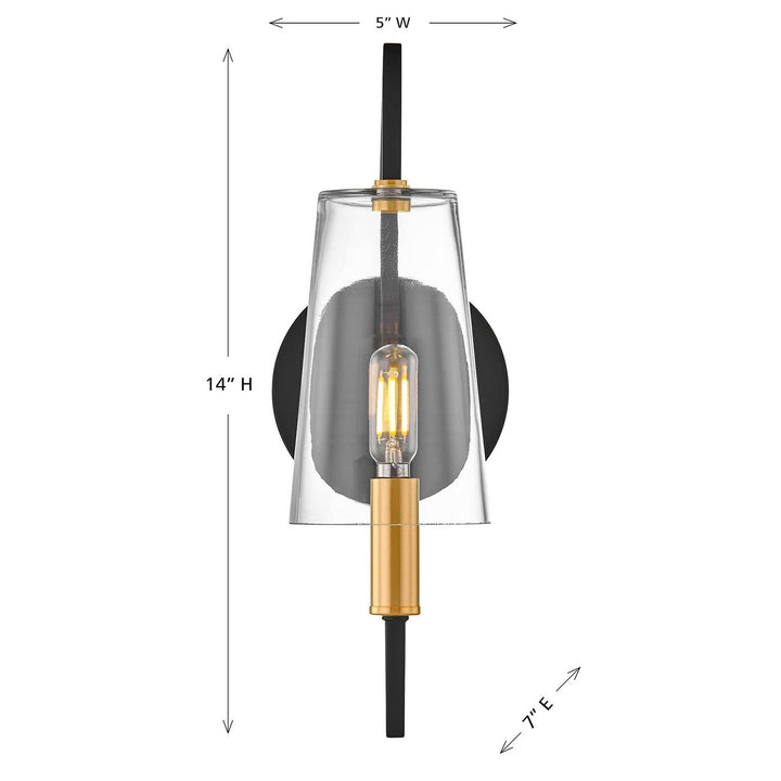 Savoy House - 9-7167-1-143 - One Light Wall Sconce - Hanley - Matte Black/Warm Brass