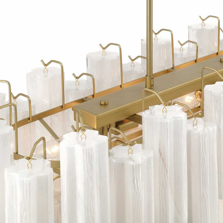 Sophia 16 Light Island Pendant in Brushed Brass Artcraft Canada