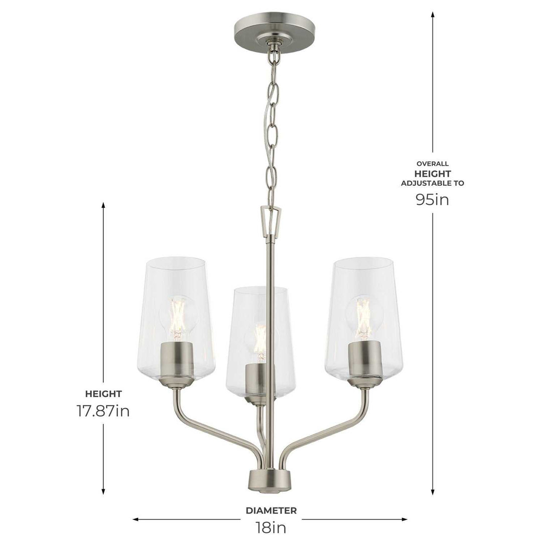 Progress Canada - P400440-009 - Three Light Chandelier - Celino - Brushed Nickel