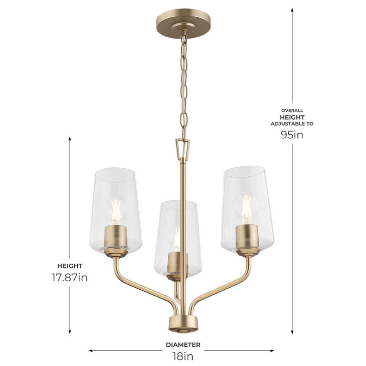 Progress Canada - P400440-177 - Three Light Chandelier - Celino - Champagne Bronze