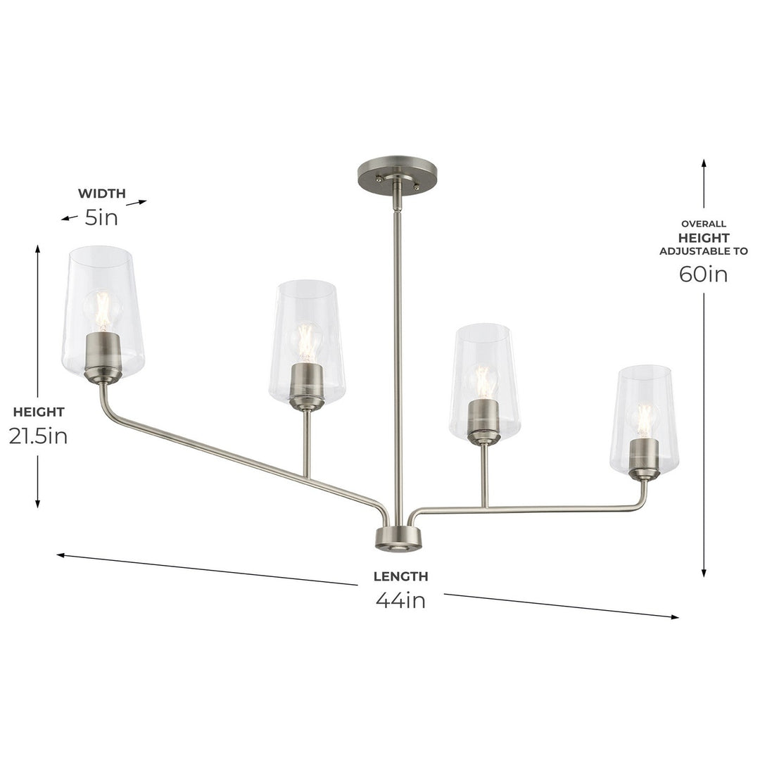 Progress Canada - P400441-009 - Four Light Linear Chandelier - Celino - Brushed Nickel