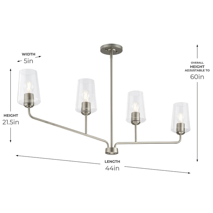 Progress Canada - P400441-009 - Four Light Linear Chandelier - Celino - Brushed Nickel