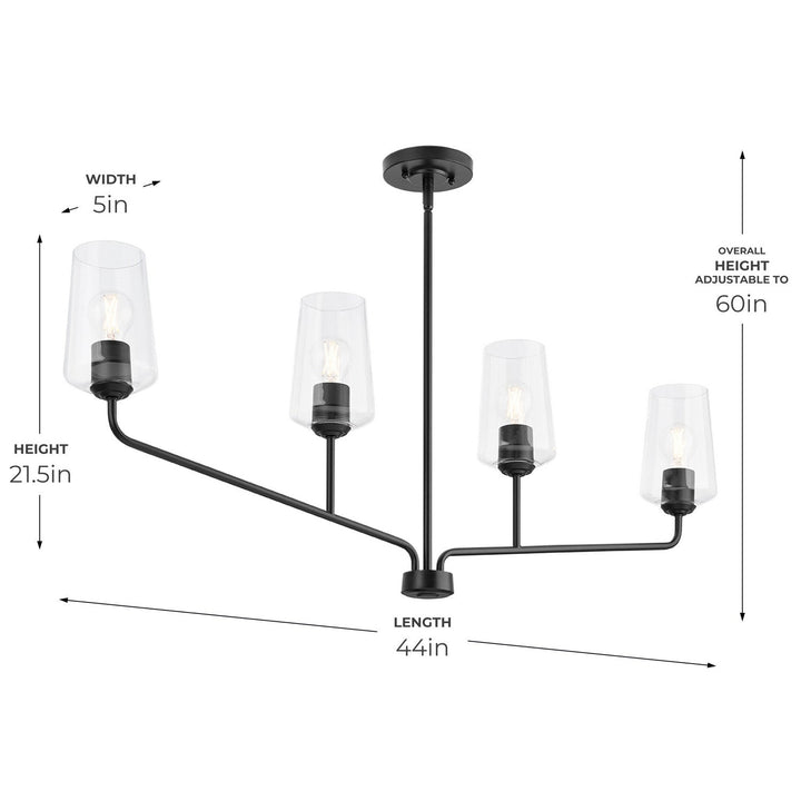 Progress Canada - P400441-031 - Four Light Linear Chandelier - Celino - Black