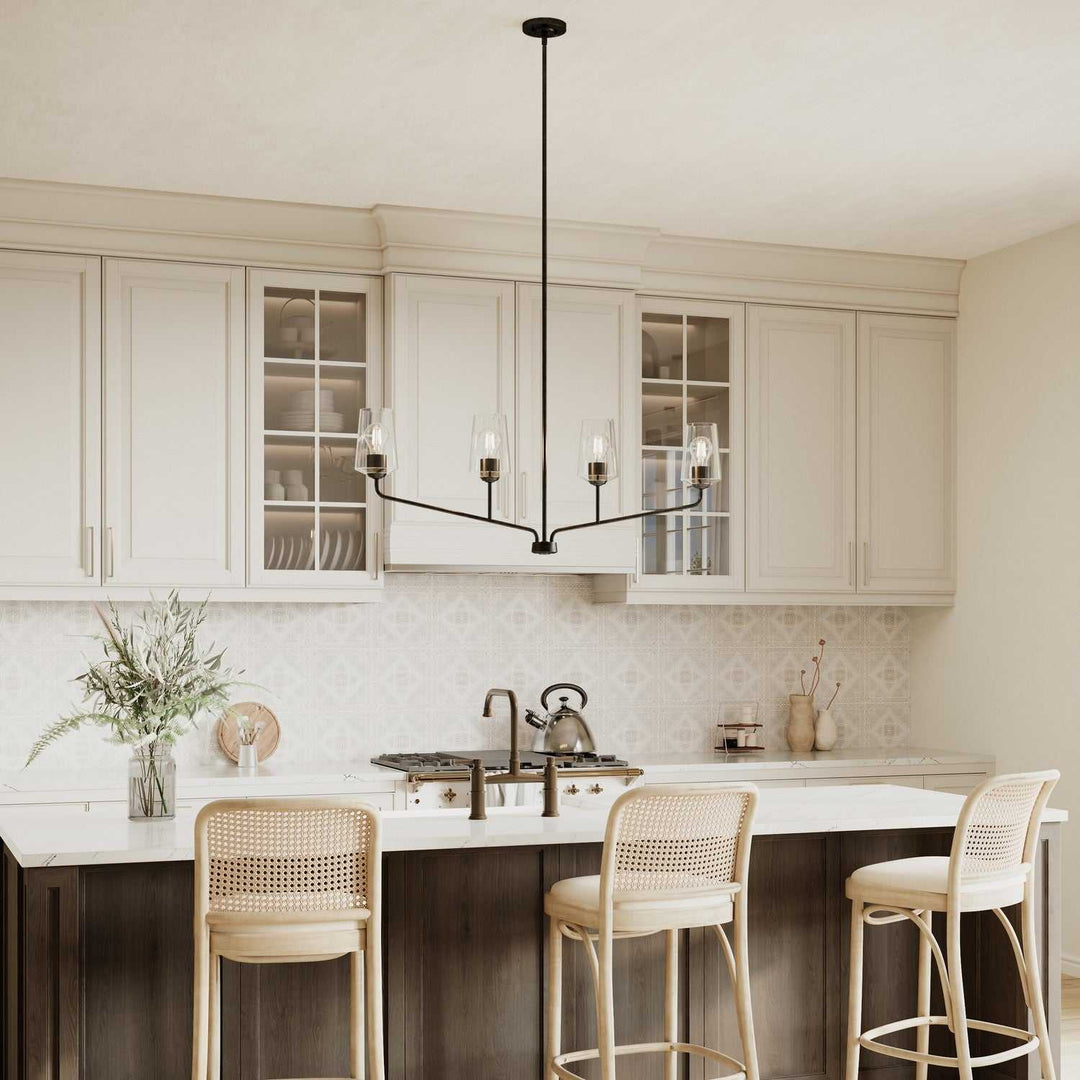 Progress Canada - P400441-031 - Four Light Linear Chandelier - Celino - Black