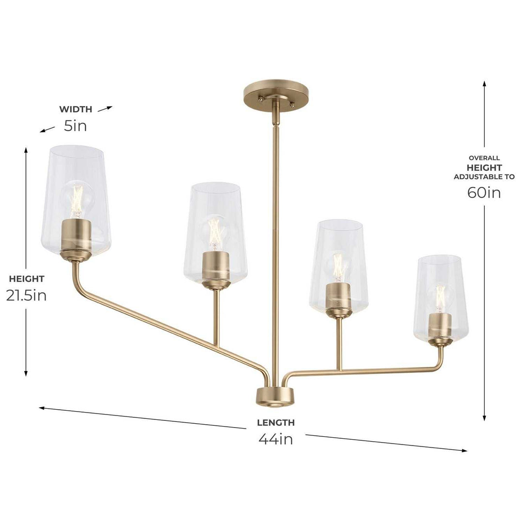 Progress Canada - P400441-177 - Four Light Linear Chandelier - Celino - Champagne Bronze